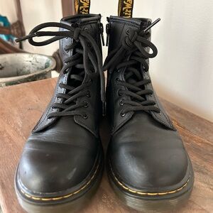 Dr. Martens Black Leather Girls Boots